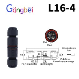IP68 L12 L16 L20 L25 Waterproof Cable Connector 2/3/4Pin Screw Wiring Terminal Wire Connectors for Electrical Light Junction Box