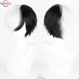Anime 30cm Short Straight Cosplay Wig Black White Green Brown Purple Blue Gray Red Gold Man Women Heat Resistant Synthetic Hair
