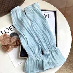 Women Summer Ice Silk Sunscreen Long Sleeves Fingerless Gloves Elegant Pearl Decoration High Elasticity Thin Driving Cycling