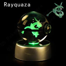 Pokemon 3D Crystal Ball Pikachu Gengar Mew Mewtwo Figurines Lamp Base Pokeball 3D Pokemon Glass Ball Statue Birthday Gift