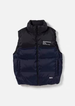 NBHD Classic down Vest Middly Thick Patchwork Color down Vest Youthful Vitality Style Nylon Fabric Drawstring Hem Zipper Closure
