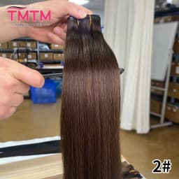 Seamless Pu Clip In Hair Extensions Human Hair 7Pcs Invisible Clip Ins Human Hair Extensions Brown Color 110g Straight Remy Hair
