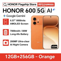 Global Version HONOR 600 5G Smartphone 7000mAh 80W SuperCharge 200MP Main Camera 6.57" AMOLED MagicOS 10 Snapdragon 7 Gen 4 NFC
