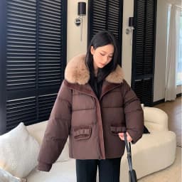 Simple Faux Fur Collar Padded Parka Women Thick Warm Winter Puffer Jacket 2026 Ladies Office Wear Casual Solid Zipper Outerwear