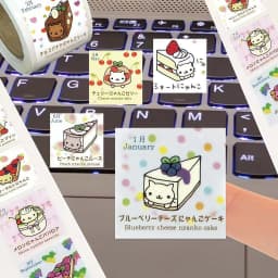 500Pcs/Roll Kawaii Cat Dessert Stickers, Cute Cake - Themed Cartoon Decals for DIY, Journal & Gift Decor