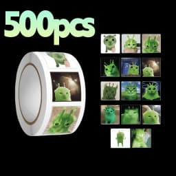 500Pcs Funny Alien Cat Stickers, Quirky Extraterrestrial Kitten Decals for DIY, Journal & Gift Embellishment