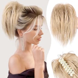 Pinch style messy chicken coop head wig ponytail bun bun bun head straight ponytail
