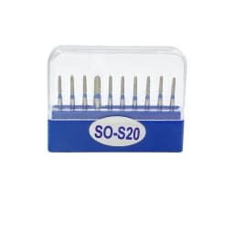 10Pcs/set Dental Diamond Burs Drills High Speed Handpiece Polishing Smoothing Diamond Burs SO-20 SO-21 SO-S20