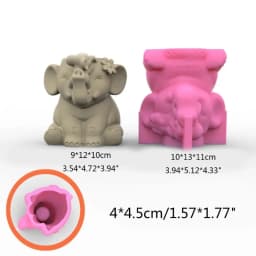 3D Animal Flowerpot Pen Holder UV Crystal Epoxy Mold Elephant Cement Plaster Clay Resin Silicone Mould DIY Crafts Casting Mold