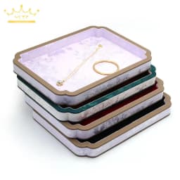 Retro Jewelry Display Tray Luxury Exquisite Ring Earring Organizer Pallet Bracelet Necklaces Jewelry Organizer Display Case