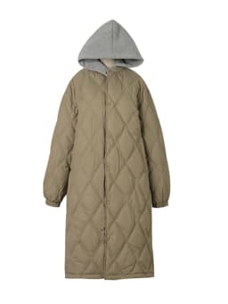 Women's Mid-Length Lightweight down Cotton Jacket Diamond Pattern Knitted Coat Winter Warm Casual Style Standard Size