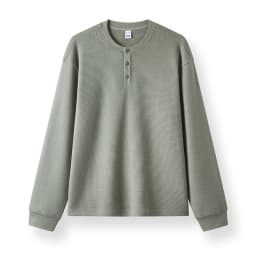 Semir Long Sleeve T-Shirt Men Waffle Texture Solid Versatile Base Layer Winter 2025 New Inner Wear Henley Collar Men's Wear