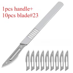 11# 23# Carbon Stell Scalpel Blades With Handle DIY Cutting PCB Phone LCD Screen Repair Tool Surgical Knife