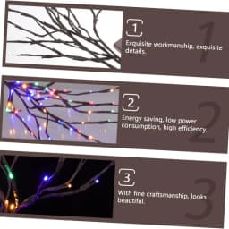 LED Christmas Tree Branch Lights Battery Operated Bendable Twig Branch Lights For Home Indoor Vase Holiday Festival Decoration