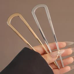 Elegant U-Shaped Hair Sticks Alloy Long Thick Hair Updo Bun French Hairpin Hair Accessories for Women Girls