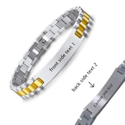 Personalized Engrave Photo Text Bracelet for Men Wristband Stainless Steel Bangle Engraving Color Printing Picture Couple Gifts