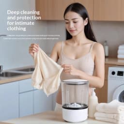 Mini Portable LED Washing Machine 2L White 2000mAh Rechargeable Turbine Laundry Cup for Children’s Underwear Socks
