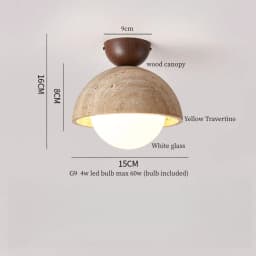 IWHD Japan Wabi Sabi LED Ceiling Lights Bedroom Bathroom Corridor Home Lighting Yellow Travertine Ceiling Lamp Lampy Sufitowe