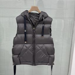 Schinteon Women 90% White Duck Down Vest with Hood Casual Sleeveless Jacket Simple Solid Color Fashionable Autumn Winter Top New