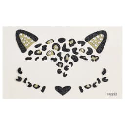 Cute Cat 3D Acrylic Rhinestone Face Sticker Masquerade Party Face Makeup Decoration Temporary Tattoo Face Painting Decals