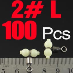 MNFT 100Pcs Luminous 3 Way Durable Fishing Swivels Sea Fishing Accessories Rolling Swivels Connector Sea Fishing Hook Size L S