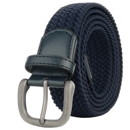 Drizzte Plus Size 100-190cm 190cm 63'' 67'' 71'' Long Black Braided Elastic Stretch Belt Mens Metal Buckle for Big and Tall Man
