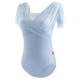 Ballet Leotards For Women V Backless Ruffles Sleeve Mesh Splice Dance Costume Gym Yoga Swimwear Leotard Elegant Bodysuit