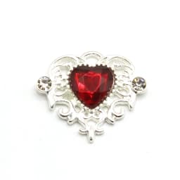 10Pcs 21 * 25mm Peach Heart Rhinestone Alloy Flower Plate Ornaments Diy Wedding Dress Gift Box Hair Decoration Accessories