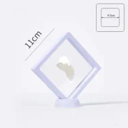 1 Set Suspended Floating Display Case Black White Plastic 3D Earring Coins Gems Ring Jewelry Exhibition Stand Holder Box