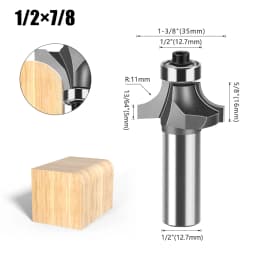 1pc 1/4" 1/2" Shank Woodworking Round Router Bit Woodworking Milling Cutter Slotting Tool Trimming Machine Router Bit
