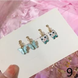 2 Pairs/Set 2 Pairs/Set New Arrivals Cute White Cats Butterfly Clip on Earrings for Kids Girls Earrings Jewelry No Pierced Child