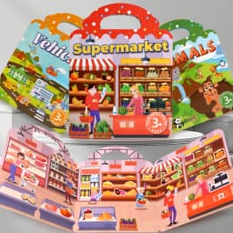 Kids' Reusable DIY Sticker Books Multi-Theme Bubble Paste Book Stickers Portable Montessori Sticker Toy Gifts for Children