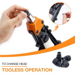 New 14" Manual Rivet Gun Kit Professional Pull Gun with 250pcs Rivets & 5 Nosepieces Labor-saving Cordless Home Rivet Nut Tool