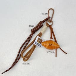 Korean Style Bread Bag Pendant Autumn-Winter Keychain Ornament Braided Rope Bag Pendant Alkali Water Bound Bread Multifunction