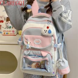 Contrast color desihngirls backpack Good lookingandlargecapacityschool backpack for girls Pain bag tote bagforwomenAgiftforagirl