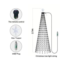 Smart Christmas Tree Light 400 LED String Light with APP Remote Control DIY Text Pattern Music Sync for Christmas Holiday Decor