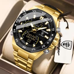 POEDAGAR New Men Clock LED Luminous Waterproof Week Date Military Man Wristwatch Electronic Stainless Steel Quartz Men's Watches