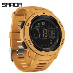 SANDA 2145 Men's Sports Watch, Pedometer & Calorie Counter, 50M Waterproof LED Digital Military Wristwatch, Relogio Masculino