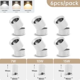 LED Downlights 3 Color Change Room Decor Fixture Foldable Spotlight Indoor Ceiling Lamp for Bedroom Living Room Kitchen Led Spot