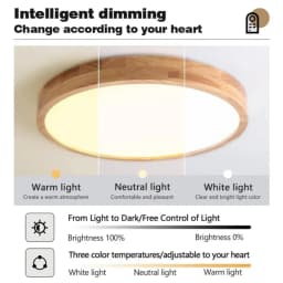Nordic Solid Wood LED Round Ultra-thin Ceiling Lamp Ideal for Indoor Decoration in Kitchen Living Room Bedroom Home Lighting