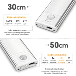 High Capacity Battery USB Rechargeable LED Light Bar Aluminium Motion Sensor Magnetic Strip For Stairs Closet Cabinet Night Lamp