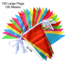 Colorful 100m Triangle Flag Pennant Bunting String Banner Garland Festival Party Holiday Home Garden Decoration