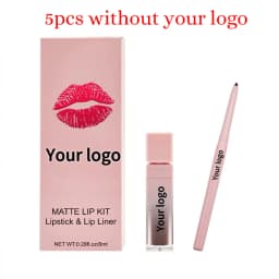 Private Label Lipstick Lipliner Kit Custom Logo Matte Waterproof Non-stick Lipgloss Lip Liner Waterproof Natural Color Makeup