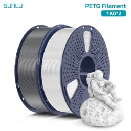 SUNLU 2KG 3D PLA/PETG/PLA PLUS/Clear Filament 1.75mm 2Roll 1KG 3D Printer Neatly Wound Filament for 3D Printer & 3D Pen