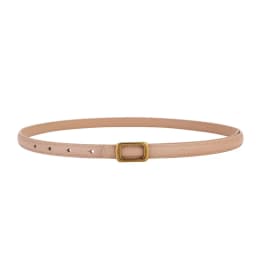 New Thin Genuine Leather Belt for Women Stylish Waist Accessory with Metal Square Buckle Perfect for Dresses Jeans