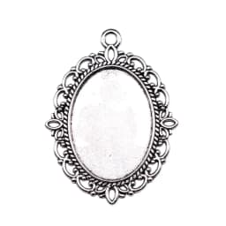 10pcs 18x25mm Inner Size Antique Silver Plated 31 Styles Cameo Cabochon Base Setting Charms Pendant Necklace Findings