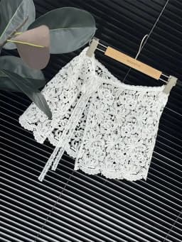 Ele Water-Soluble Lace Apron Skirt Multi-Layered Wear Ladies High Waist A-Line  Skirt Slimming Butt Covering Design