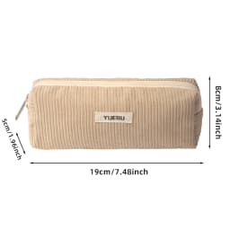 New Retro Corduroy Solid Color Pencil Case, Coin Purse, Artistic Minimalist Cosmetic Bag, High School Student Storage Bag
