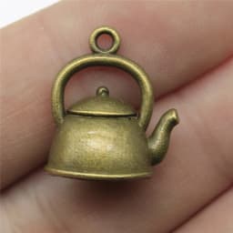 10pcs Kettle Teapot Coffee Pot Charms Antique Silver Color Pendants DIY Crafts Making Findings Handmade Tibetan Jewelry
