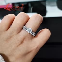 1.8mm Half Eternity and Half Prime Ring Band 925 Silver White D VVS Round Moissanite Diamond Jewelry Gift Dating Party Women